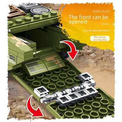 Sembo MOC Building Block Set: WW2 Amphibious Assault Vehicle, Model 105564