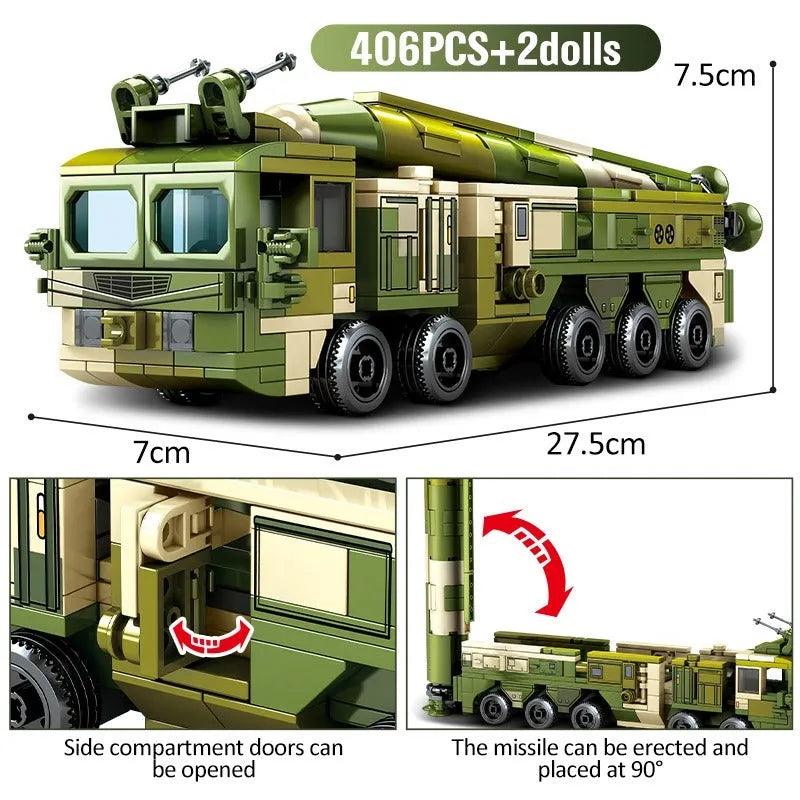 Sembo MOC Building Block Set: WW2 Anti Ship Missile Vehicle, Model 105596