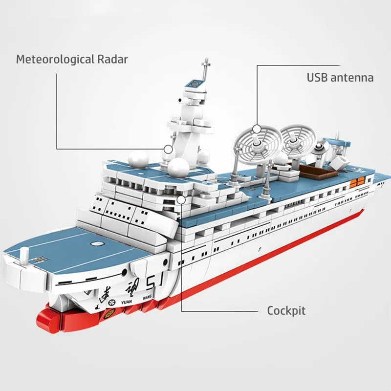 Sembo Building Block Set: Survey Vessel Sea Of Stars Research Ship, Model 203319