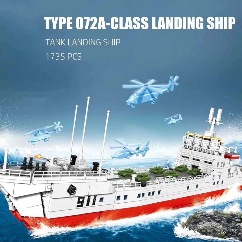Sembo Building Block Set: Type 072A Tank Landing Warship, Model 105734