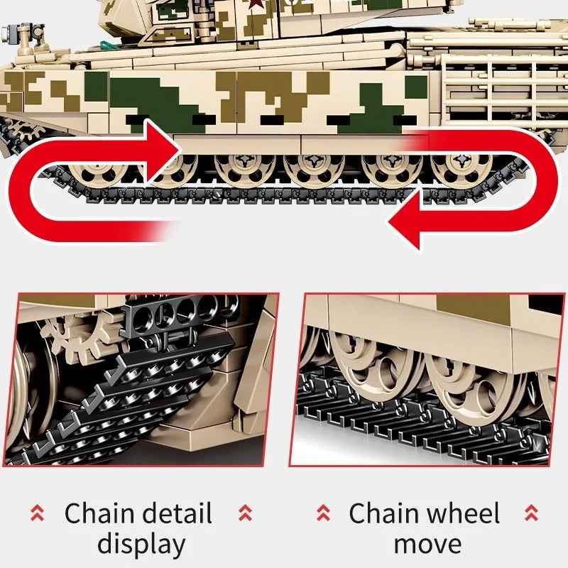 Sembo Building Block Set: WW2 99A Main Battle Tank, Model 203110
