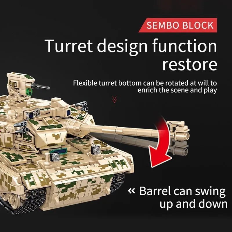 Sembo Building Block Set: WW2 99A Main Battle Tank, Model 203110