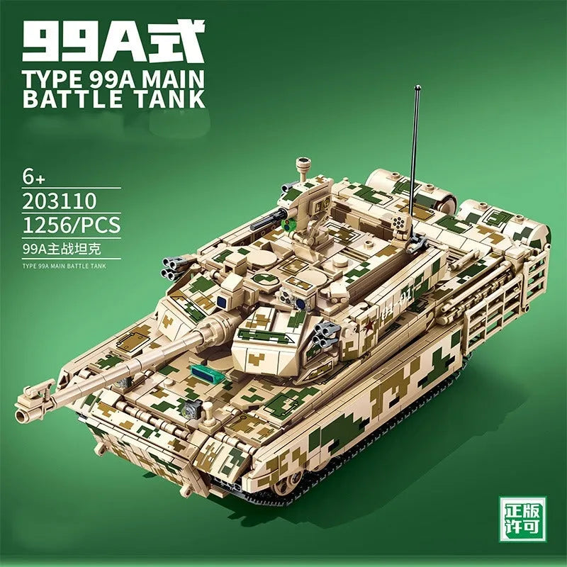 Sembo Building Block Set: WW2 99A Main Battle Tank, Model 203110