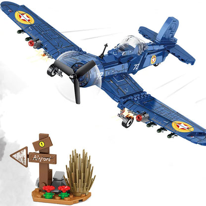 Sembo Building Block Set: WW2 Bomber Army Aircraft F4U Plane, Model 207104