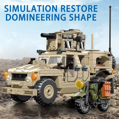 Sembo Building Block Set: WW2 M-ATV Mine Resistant Armed SUV, Model 207122