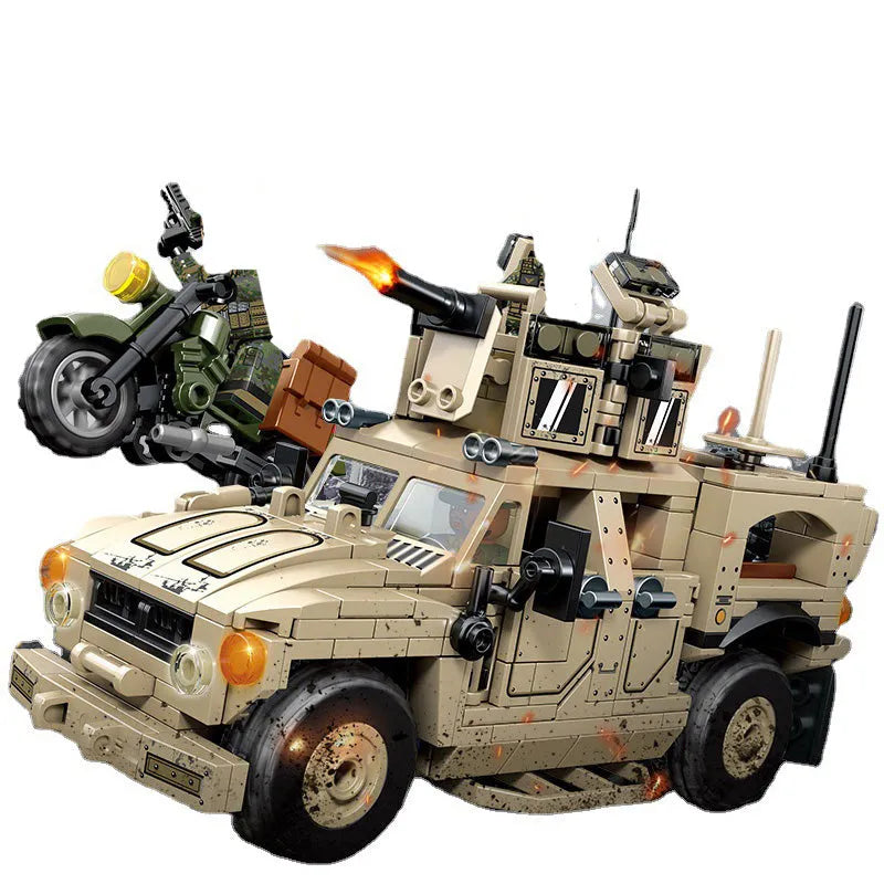 Sembo Building Block Set: WW2 M-ATV Mine Resistant Armed SUV, Model 207122