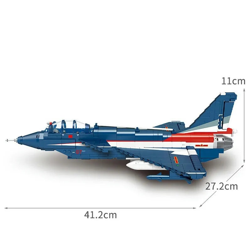 Sembo MOC Building Block Set: WW2 MOC J-10 Fighter Jet Aircraft, Model 202188
