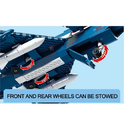 Sembo MOC Building Block Set: WW2 MOC J-10 Fighter Jet Aircraft, Model 202188