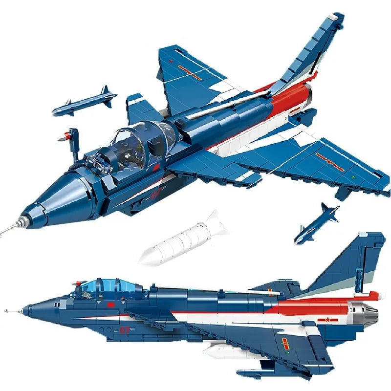 Sembo MOC Building Block Set: WW2 MOC J-10 Fighter Jet Aircraft, Model 202188