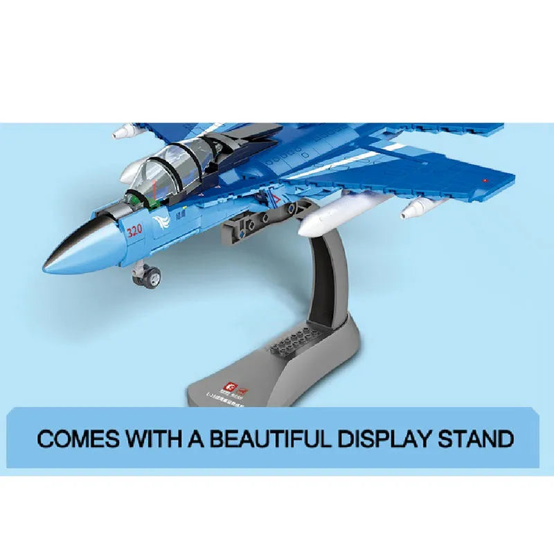 Sembo MOC Building Block Set: WW2 MOC L-15 Fighter Jet Airplane, Model 202187