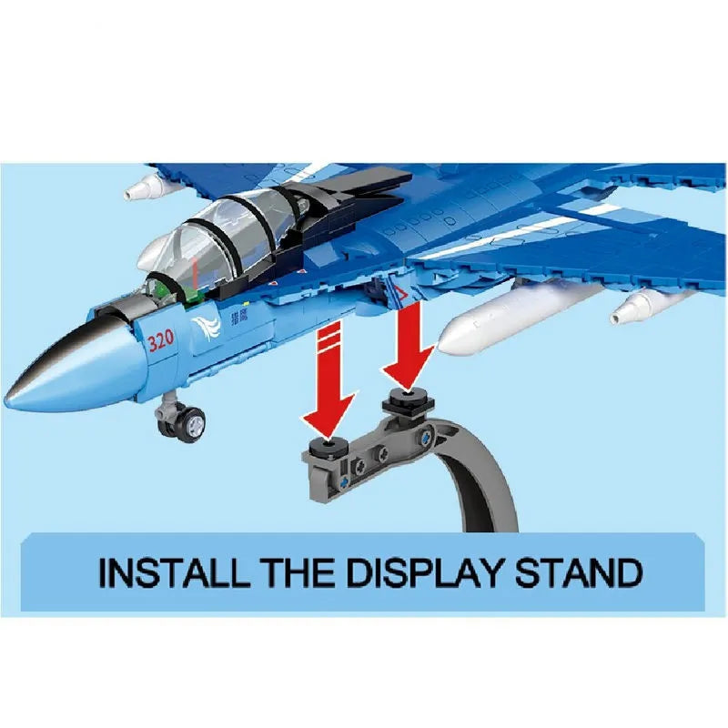 Sembo MOC Building Block Set: WW2 MOC L-15 Fighter Jet Airplane, Model 202187