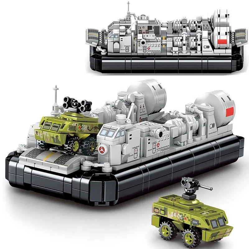 Sembo Building Block Set: WW2 NAVY Type 726 Hovercraft, Model 202048