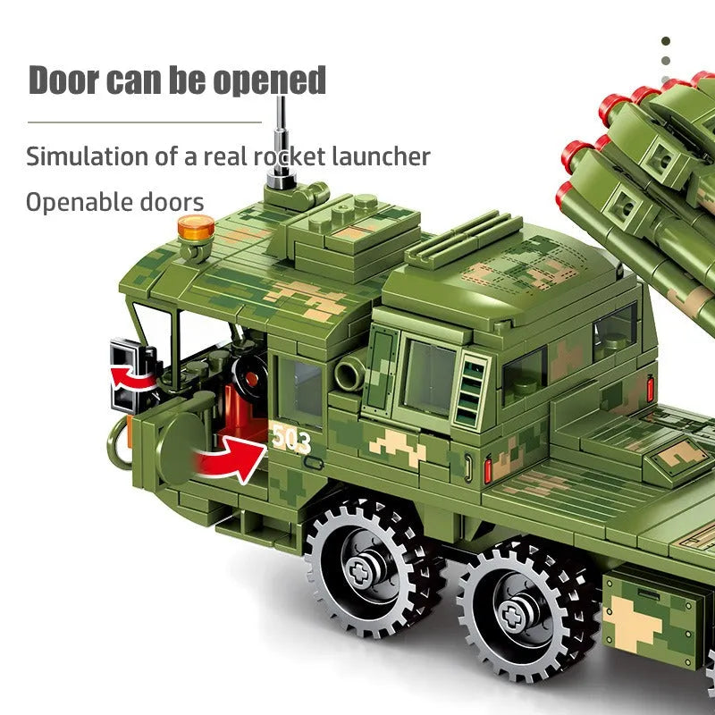 Sembo Building Block Set: WW2 PHL-03 Self Propelled Rocket Launcher, Model 203109