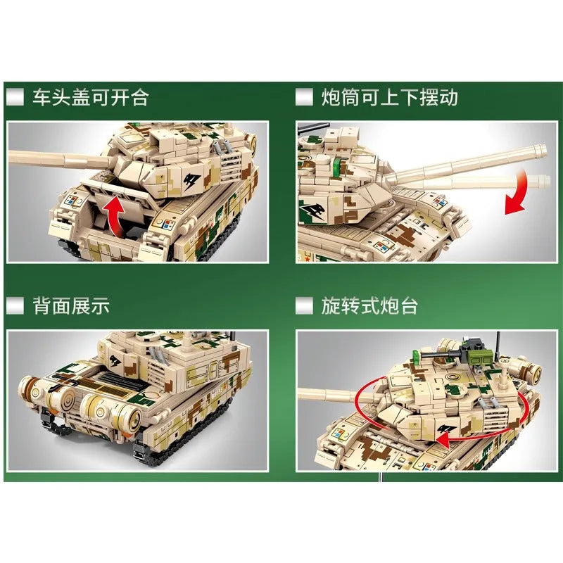 Sembo Building Block Set: WW2 Type 15 Light Battle Tank, Model 203107
