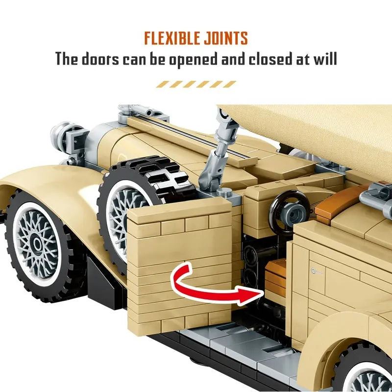Sembo MOC Building Block Set: 701900 Vintage Retro Classic Car