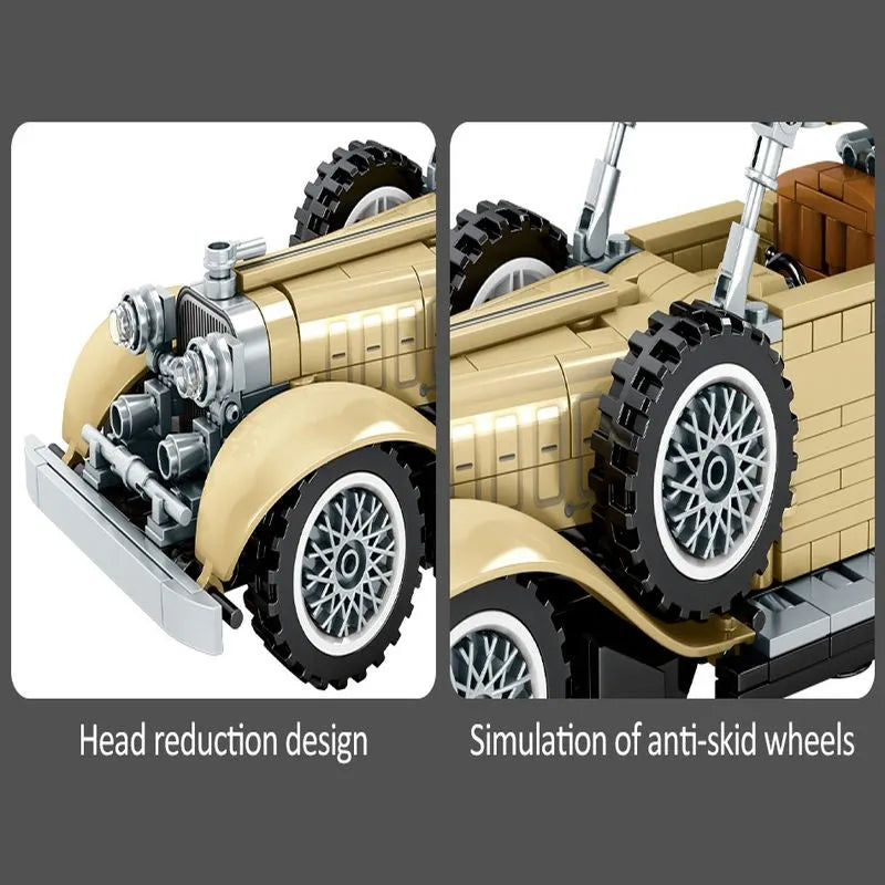 Sembo MOC Building Block Set: 701900 Vintage Retro Classic Car