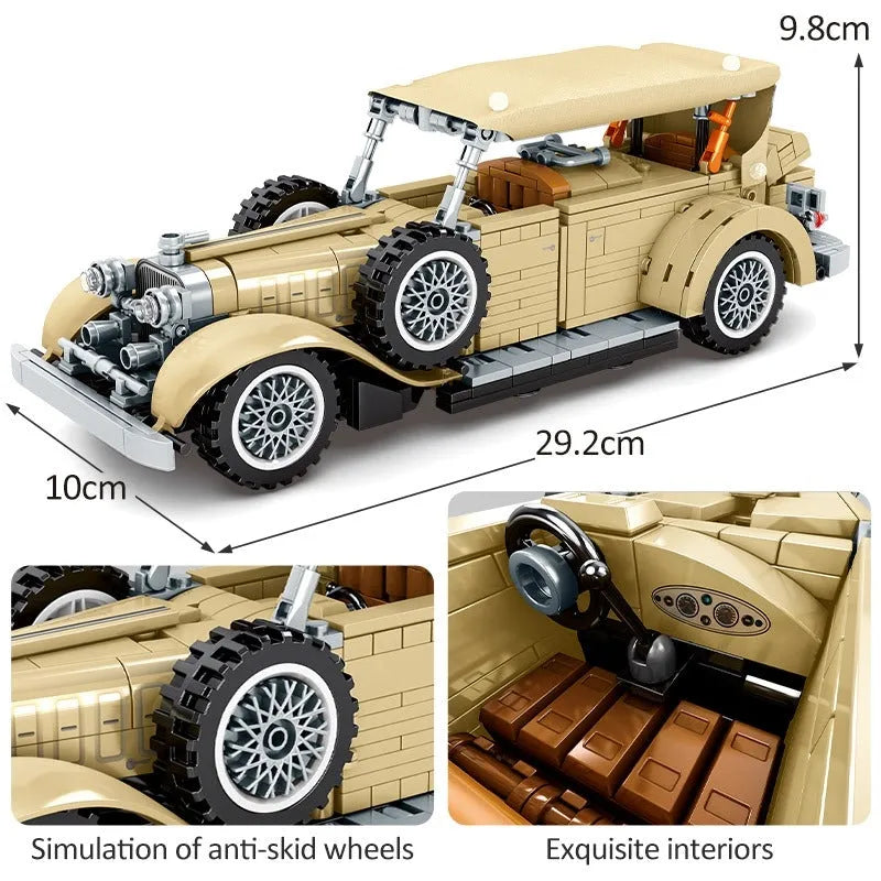 Sembo MOC Building Block Set: 701900 Vintage Retro Classic Car