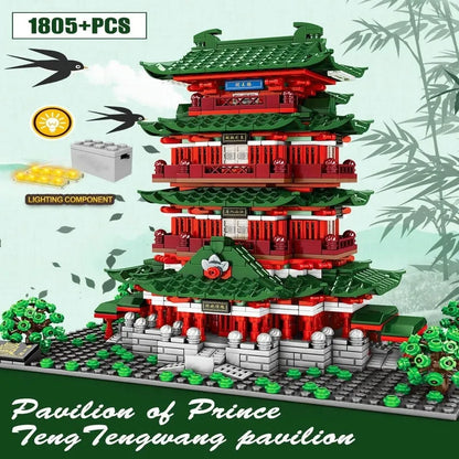 Sembo MOC Building Block Set: Prince Pavilion House LED, Model 601141