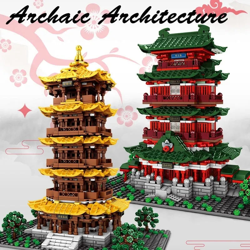 Sembo MOC Building Block Set: The Yellow Crane Tower, Model 601140