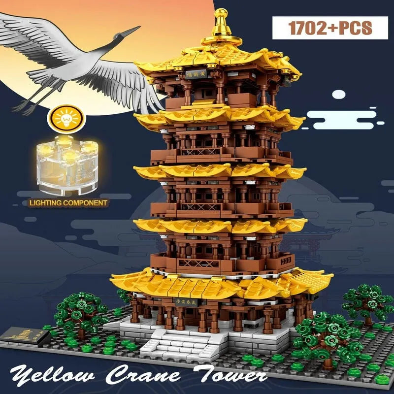 Sembo MOC Building Block Set: The Yellow Crane Tower, Model 601140