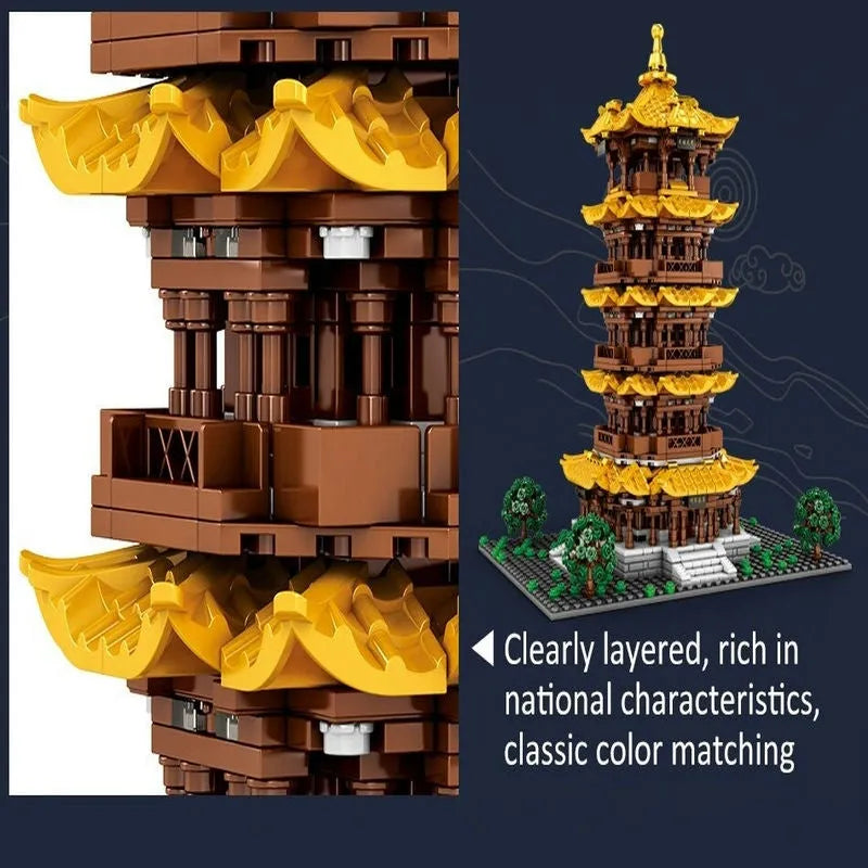 Sembo MOC Building Block Set: The Yellow Crane Tower, Model 601140