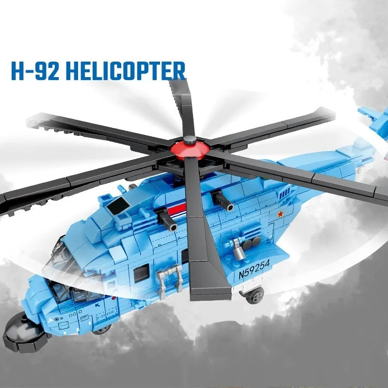 Sembo MOC Building Block Set: H-92 Armed Helicopter Mecha Robots, Model 207055