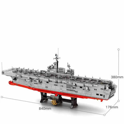 Sembo MOC Building Block Set: Helicopter Landing Dock Carrier, Model 202002