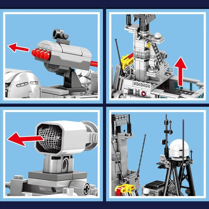 Sembo MOC Building Block Set: Navy 956 Destroyer Battleship, Model 202060