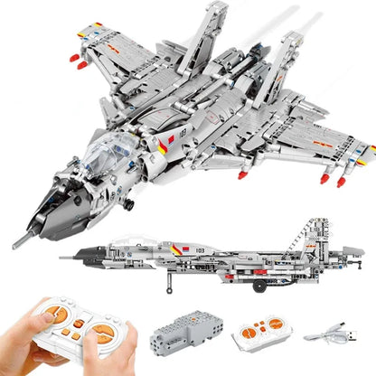 Sembo MOC Motorized Building Block Set: RC J-15 Flying Shark Aircraft, Model 705996