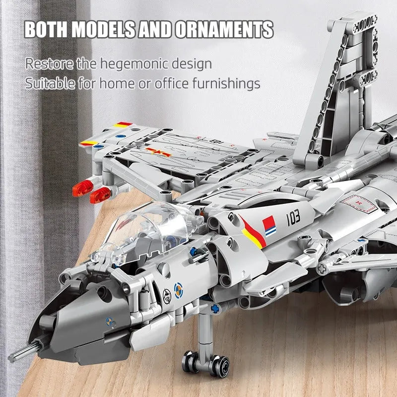 Sembo MOC Motorized Building Block Set: RC J-15 Flying Shark Aircraft, Model 705996