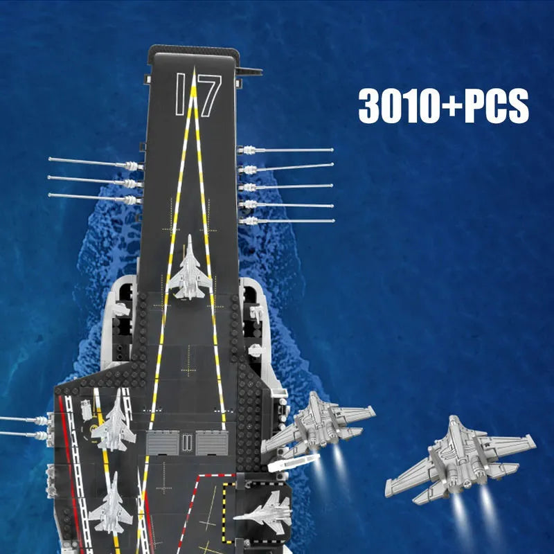 Sembo MOC Building Block Set: WW2 Aircraft Carrier Warship, Model 202001