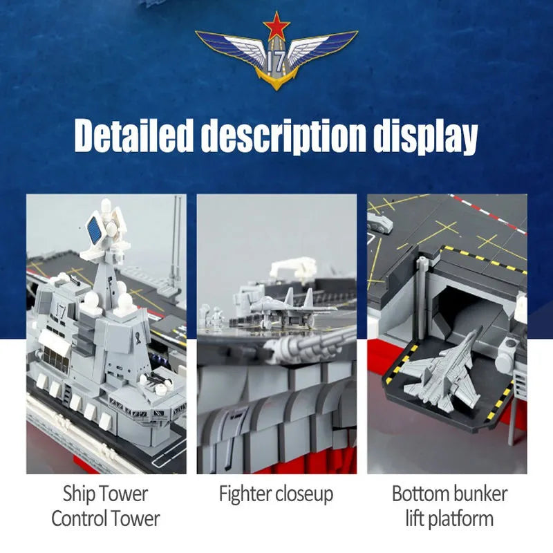 Sembo MOC Building Block Set: WW2 Aircraft Carrier Warship, Model 202001