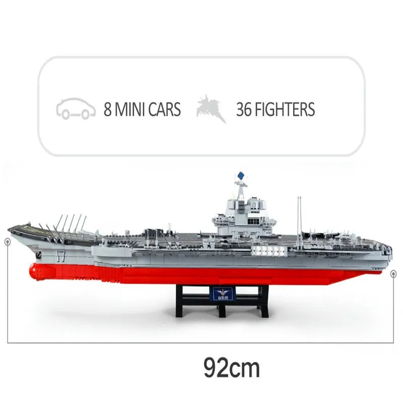 Sembo MOC Building Block Set: WW2 Aircraft Carrier Warship, Model 202001