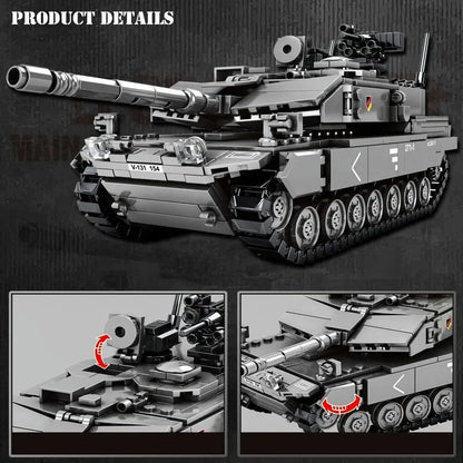 Sembo MOC Building Block Set: WW2 German Leopard 2A7 Main Battle Tank, Model 207001
