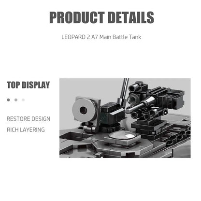 Sembo MOC Building Block Set: WW2 German Leopard 2A7 Main Battle Tank, Model 207001