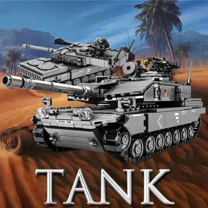 Sembo MOC Building Block Set: WW2 German Leopard 2A7 Main Battle Tank, Model 207001