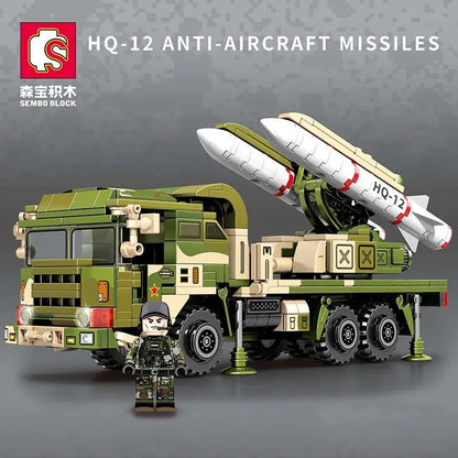 Sembo MOC Building Block Set: WW2 HQ-12 Anti Aircraft Missile Air Defense, Model 105717