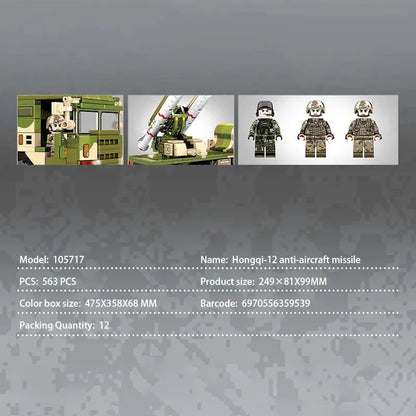 Sembo MOC Building Block Set: WW2 HQ-12 Anti Aircraft Missile Air Defense, Model 105717