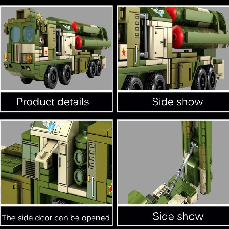 Sembo MOC Building Block Set: WW2 HQ-9 Anti Aircraft Missile System, Model 105595