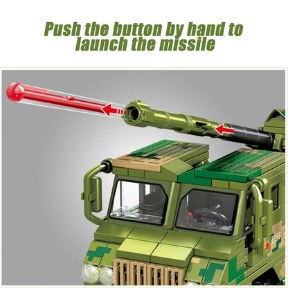 Sembo MOC Building Block Set: WW2 Mounted Howitzer Canon Truck, Model 203121