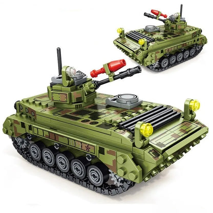 Sembo MOC Building Block Set: WW2 Type 86 IFV Canon Tank, Model 105530