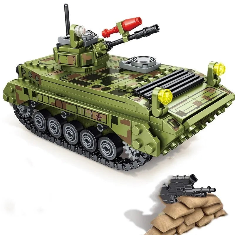 Sembo MOC Building Block Set: WW2 Type 86 IFV Canon Tank, Model 105530