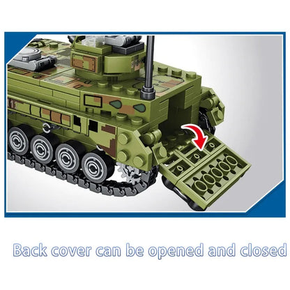 Sembo MOC Building Block Set: WW2 Type 86 IFV Canon Tank, Model 105530
