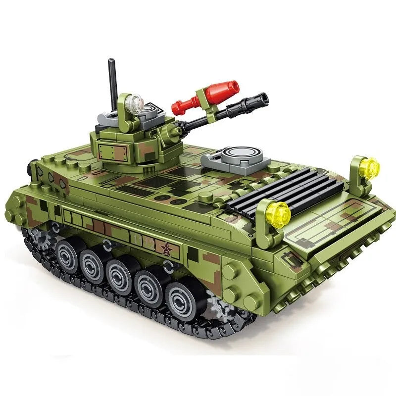 Sembo MOC Building Block Set: WW2 Type 86 IFV Canon Tank, Model 105530