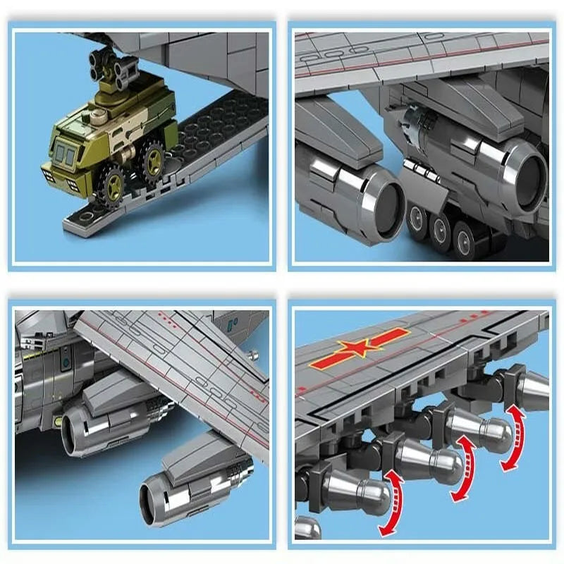 Sembo MOC Building Block Set: WW2 Y-20 Transport Aircraft, Model 202130
