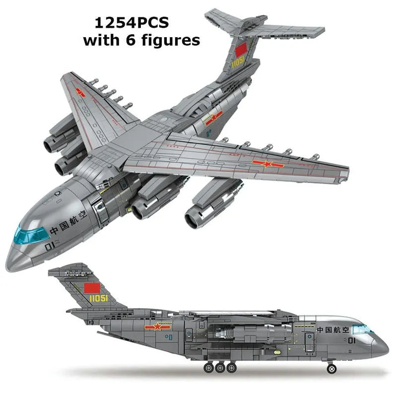 Sembo MOC Building Block Set: WW2 Y-20 Transport Aircraft, Model 202130