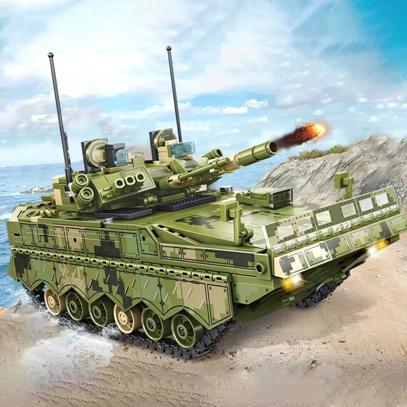 Sembo MOC Building Block Set: WW2 ZBD-04 Heavy IFV Canon Tank, Model 105731