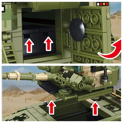 Sembo MOC Building Block Set: WW2 ZBD-04 Heavy IFV Canon Tank, Model 105731