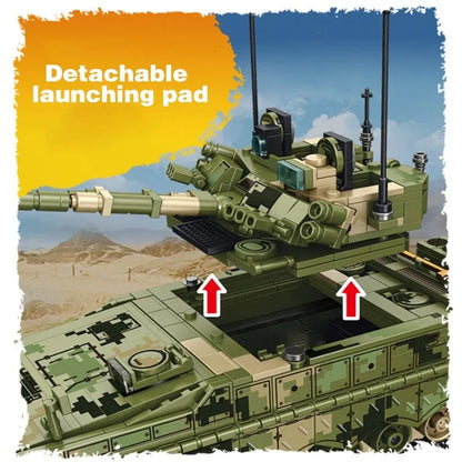 Sembo MOC Building Block Set: WW2 ZBD-04 Heavy IFV Canon Tank, Model 105731