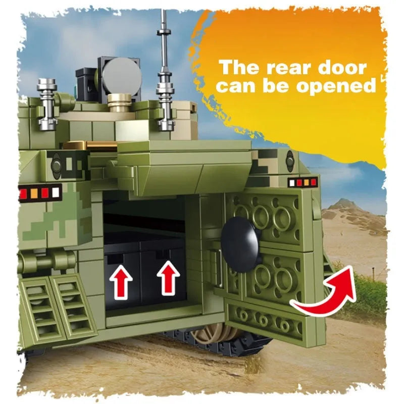 Sembo MOC Building Block Set: WW2 ZBD-04 Heavy IFV Canon Tank, Model 105731